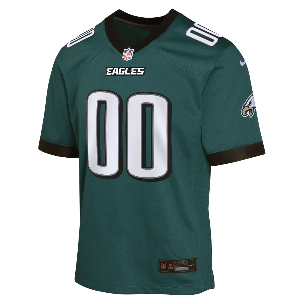 Youth Philadelphia Eagles Midnight Green Team Custom Game Jersey