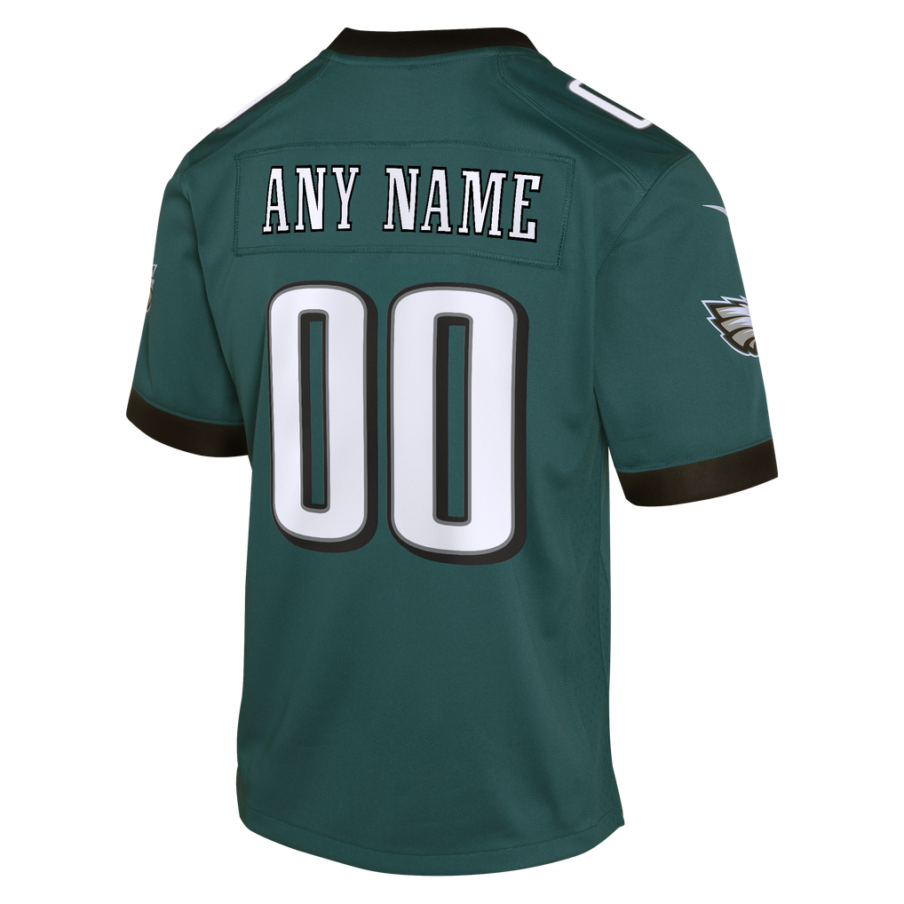 Youth Philadelphia Eagles Midnight Green Team Custom Game Jersey