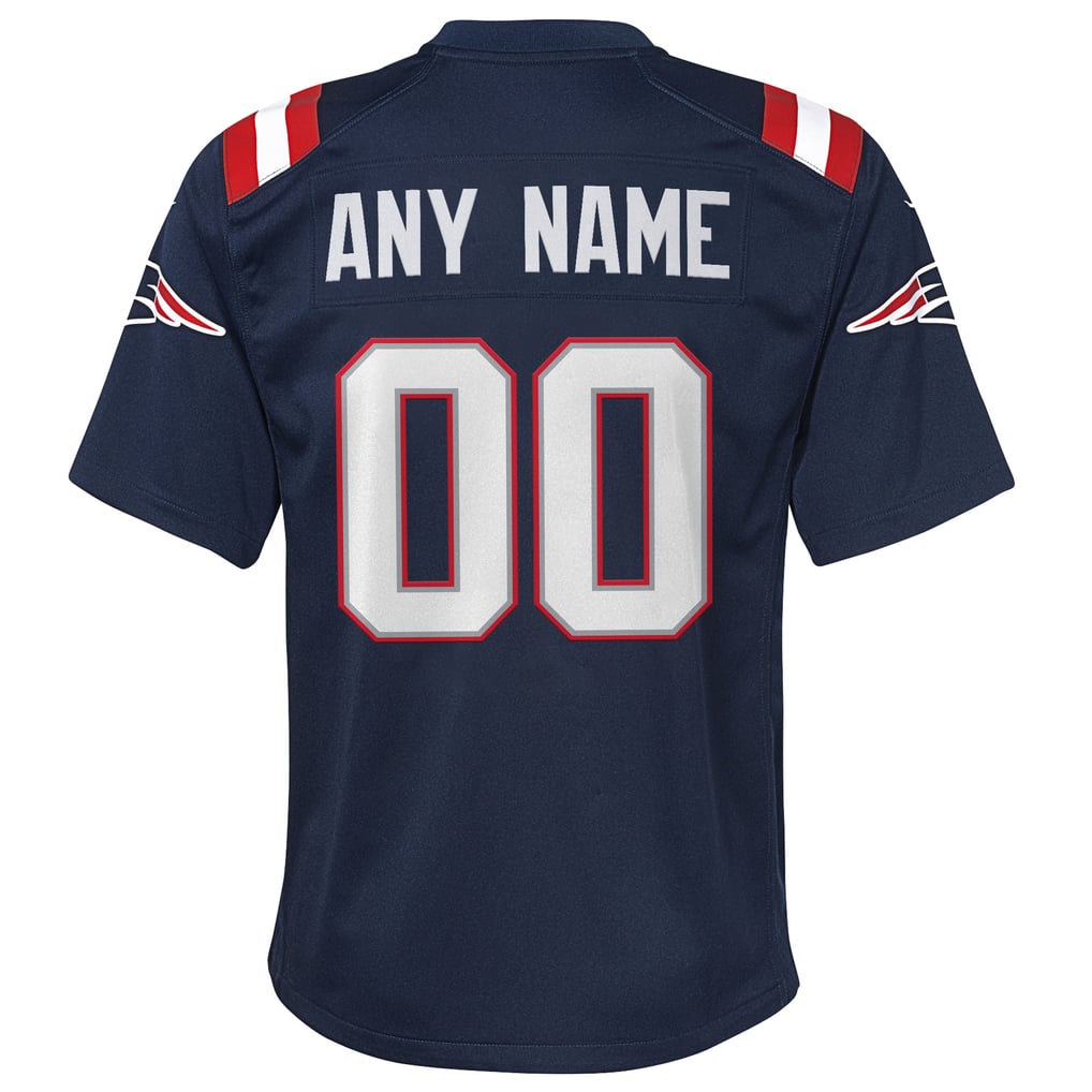 Youth New England Patriots Navy Custom Game Jersey