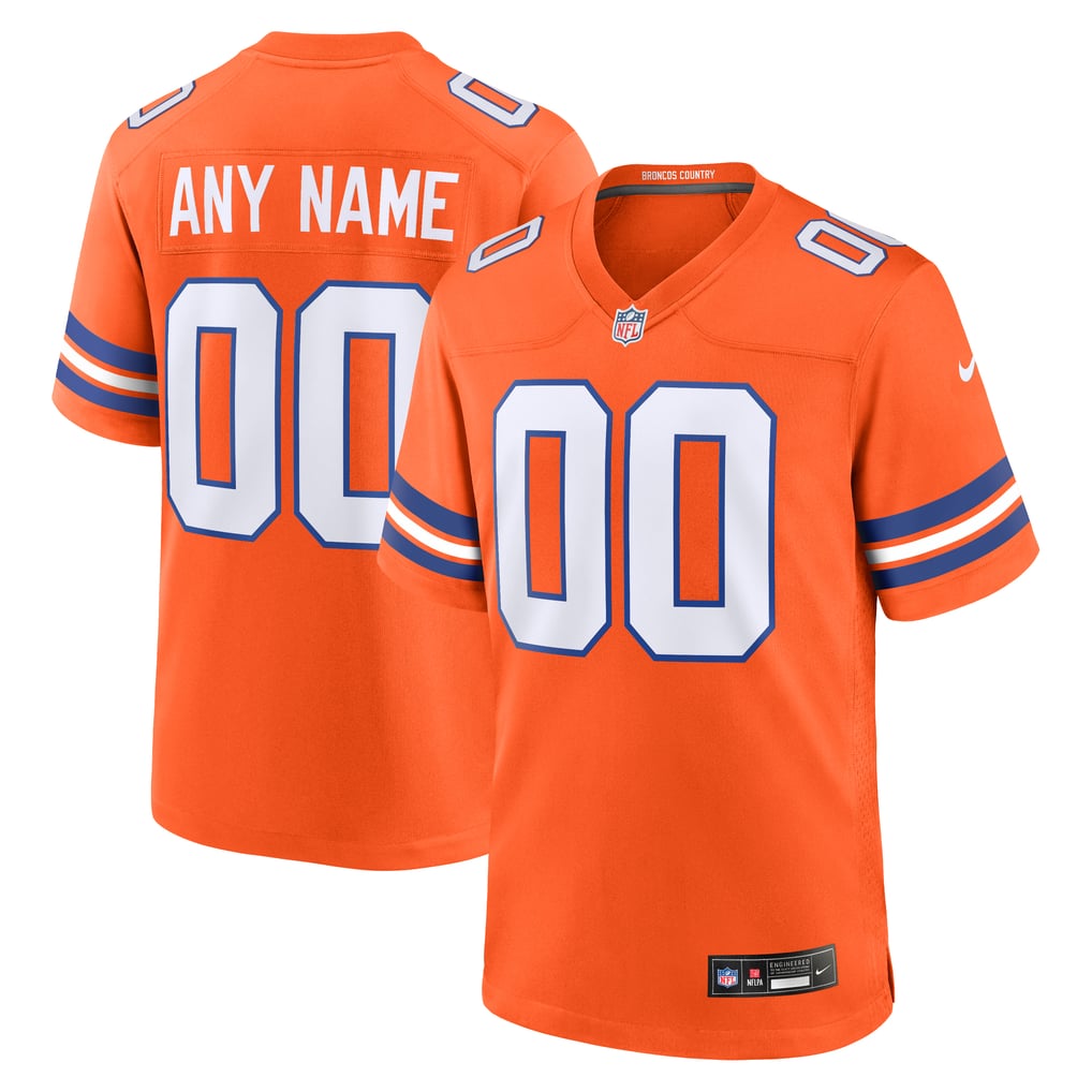 Youth Denver Broncos Orange 2nd Alternate Custom Replica Jersey