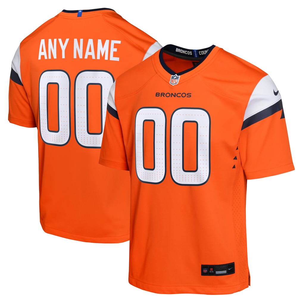 Youth Denver Broncos Orange Team Custom Game Jersey