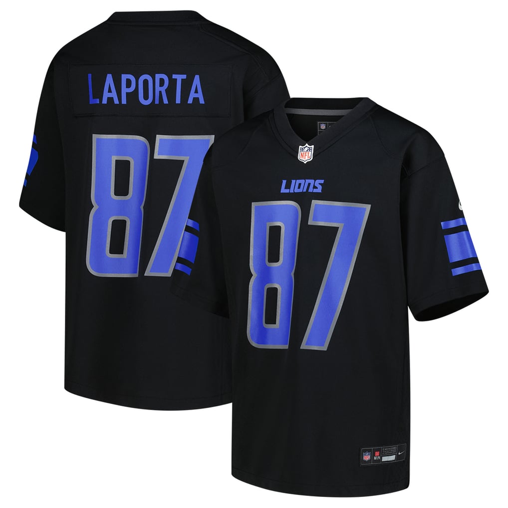 Youth Detroit Lions Sam LaPorta Black Game Jersey