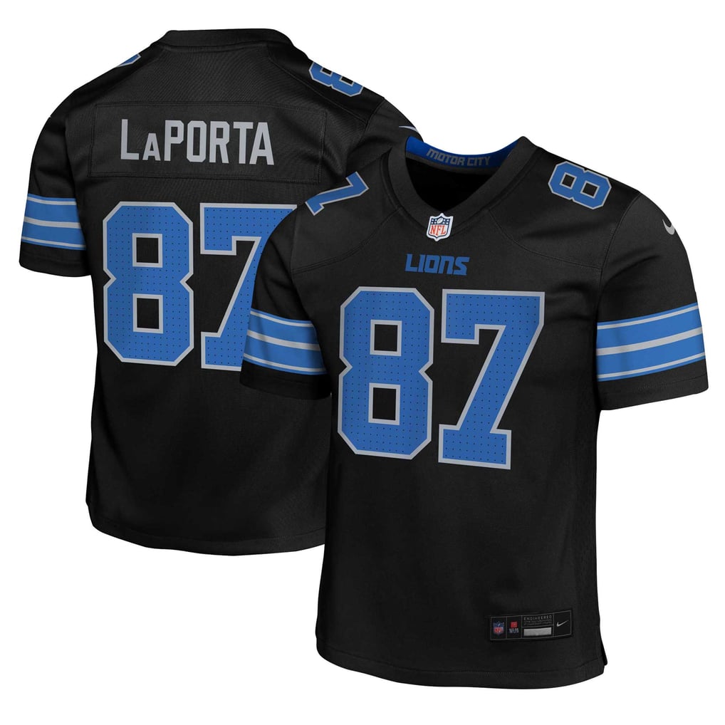 Youth Detroit Lions Sam LaPorta Black Game Jersey