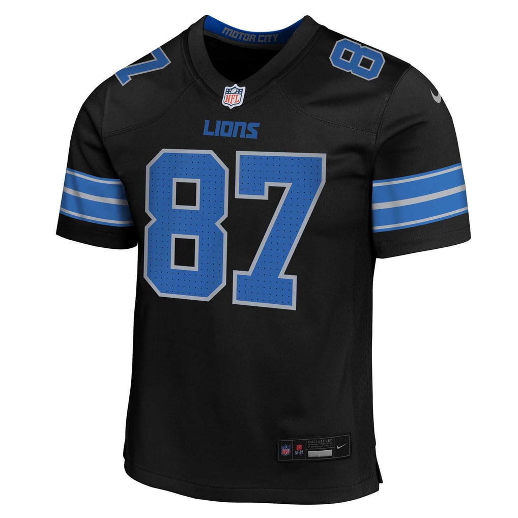 Youth Detroit Lions Sam LaPorta Black Game Jersey