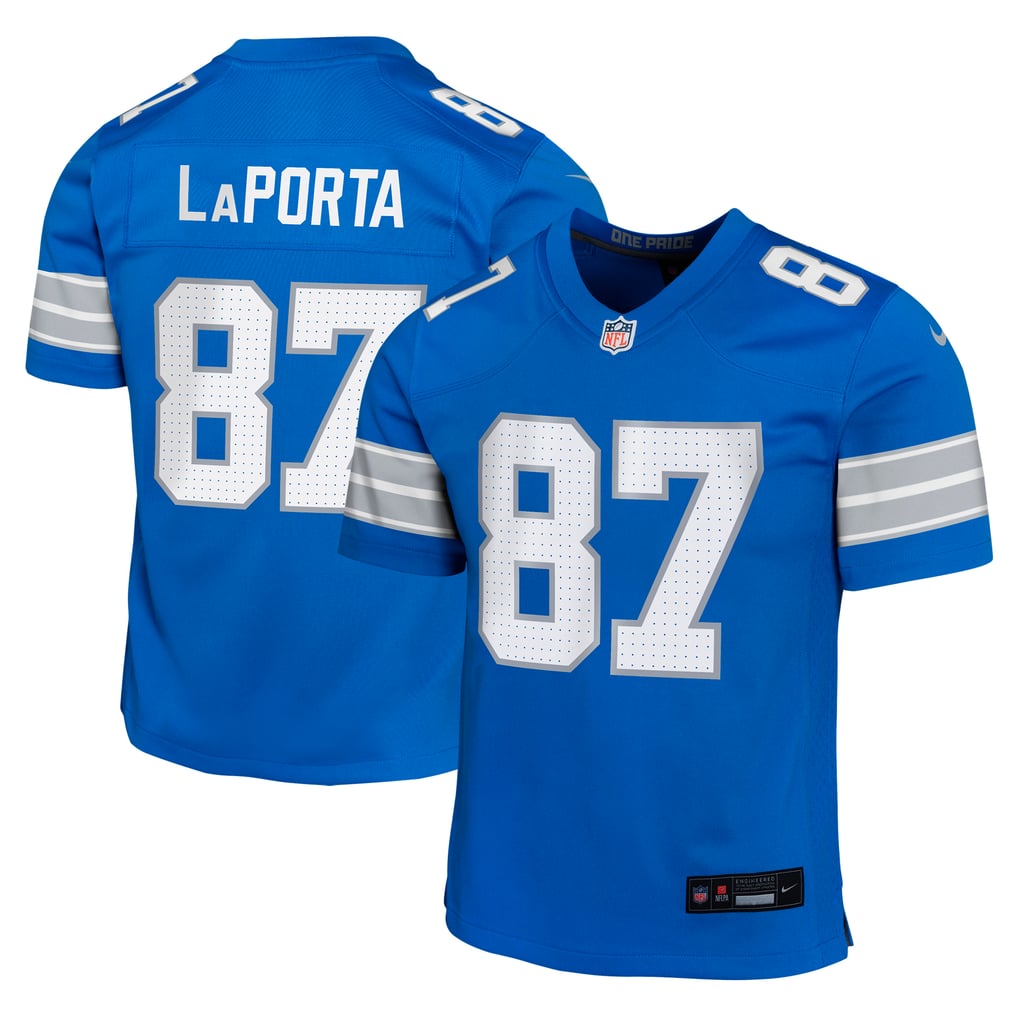 Youth Detroit Lions Sam LaPorta Blue Game Jersey