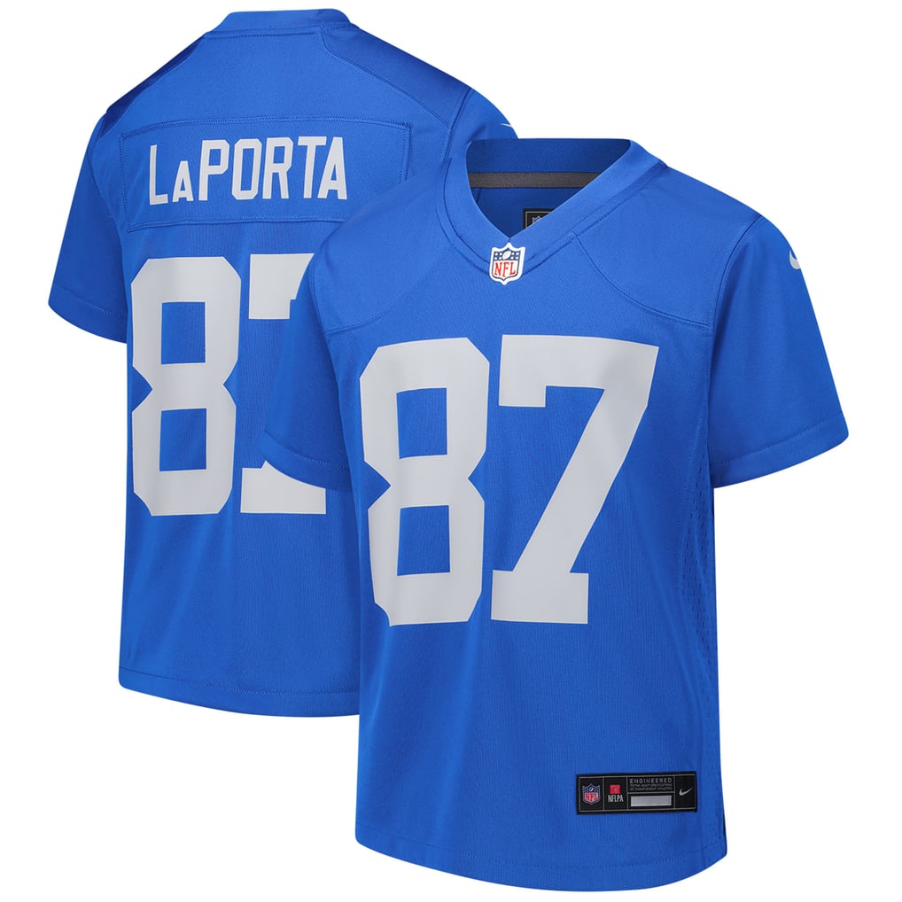 Youth Detroit Lions Sam LaPorta Blue Game Jersey