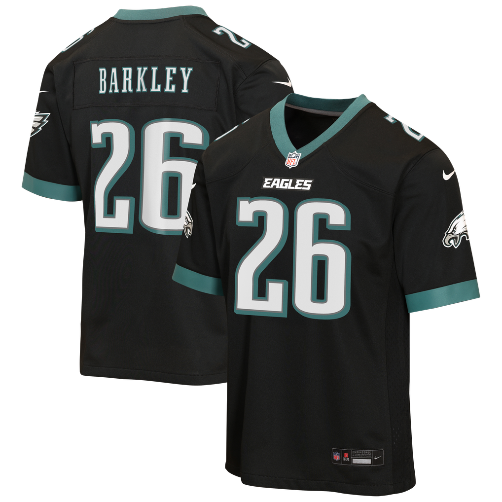 Youth Philadelphia Eagles Saquon Barkley Black Alternate Game Jersey