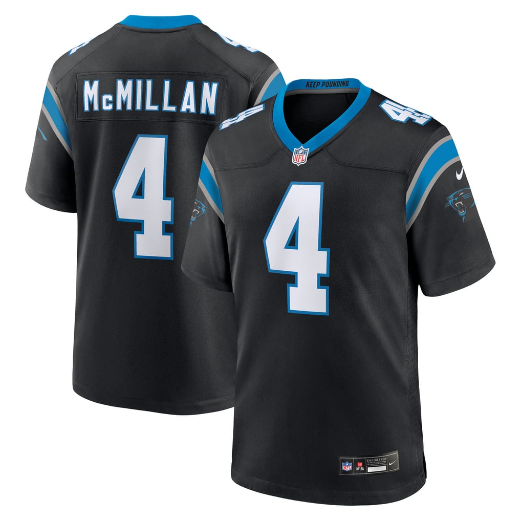 Youth Carolina Panthers Tetairoa McMillan Black Game Jersey