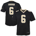 Youth New Orleans Saints Tyler Shough Black Team Game Jersey
