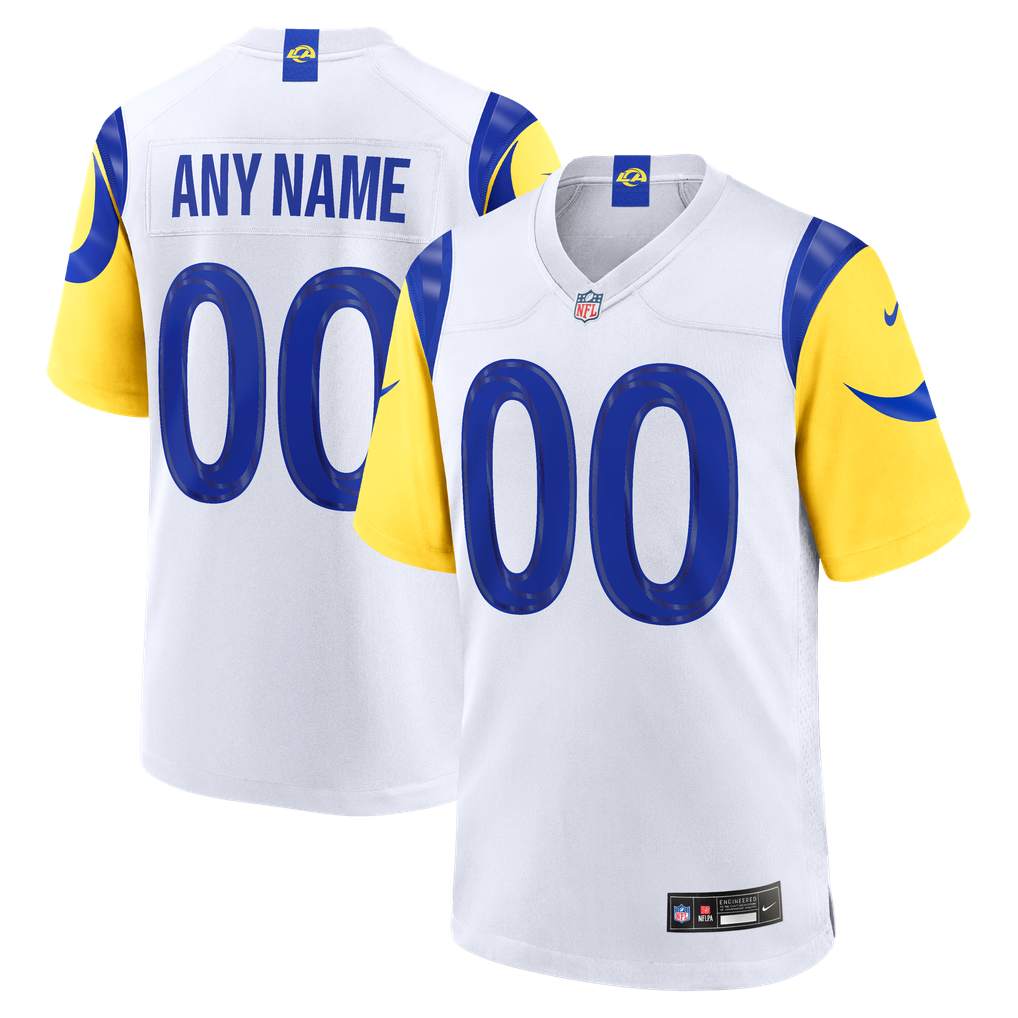 Youth Los Angeles Rams White Custom Game Jersey