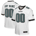 Youth Philadelphia Eagles White Away Custom Game Jersey