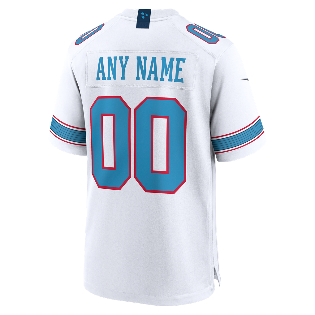Youth Tennessee Titans White Game Custom Jersey