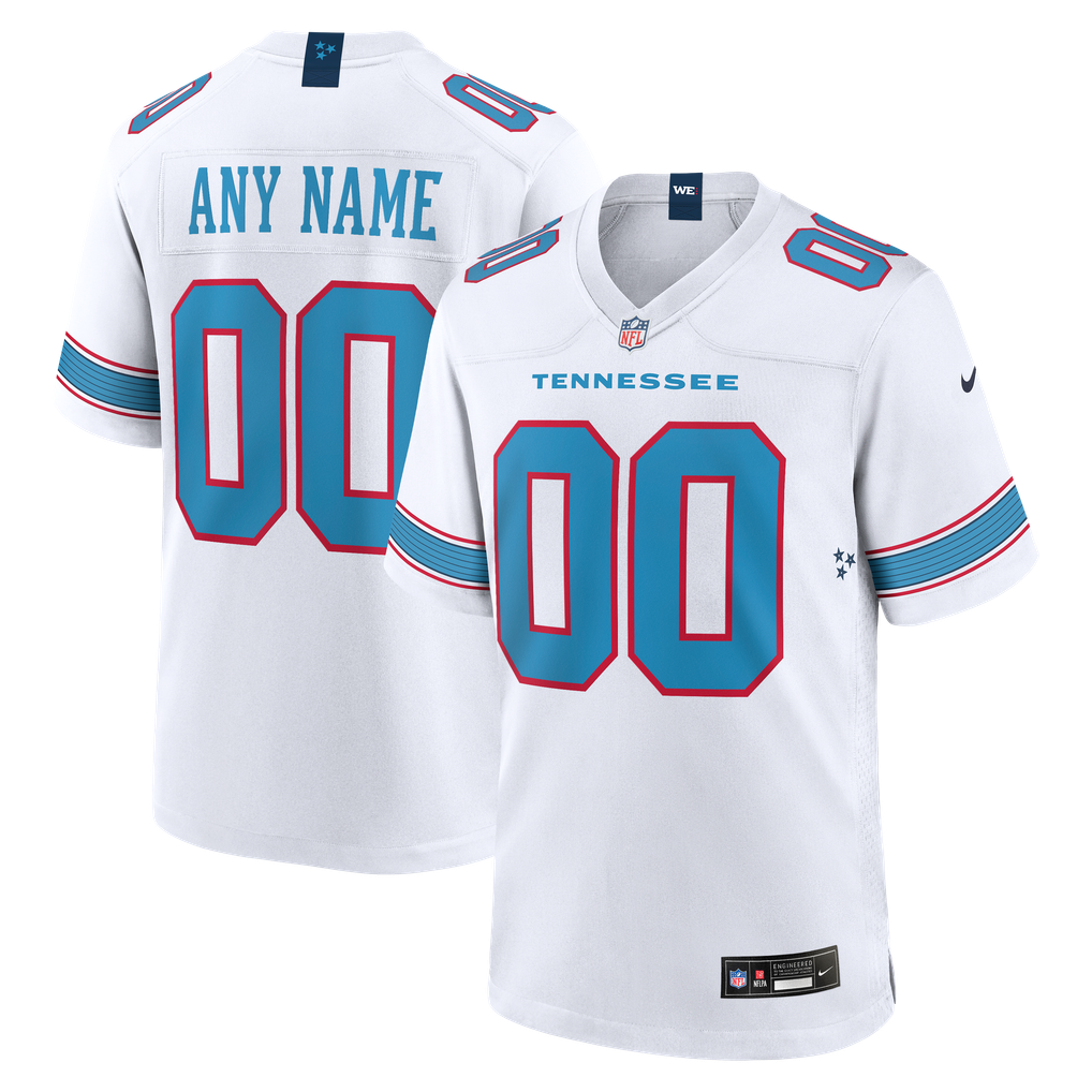 Youth Tennessee Titans White Game Custom Jersey