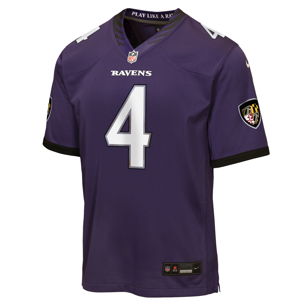 Youth Baltimore Ravens Zay Flowers Purple Game Jersey