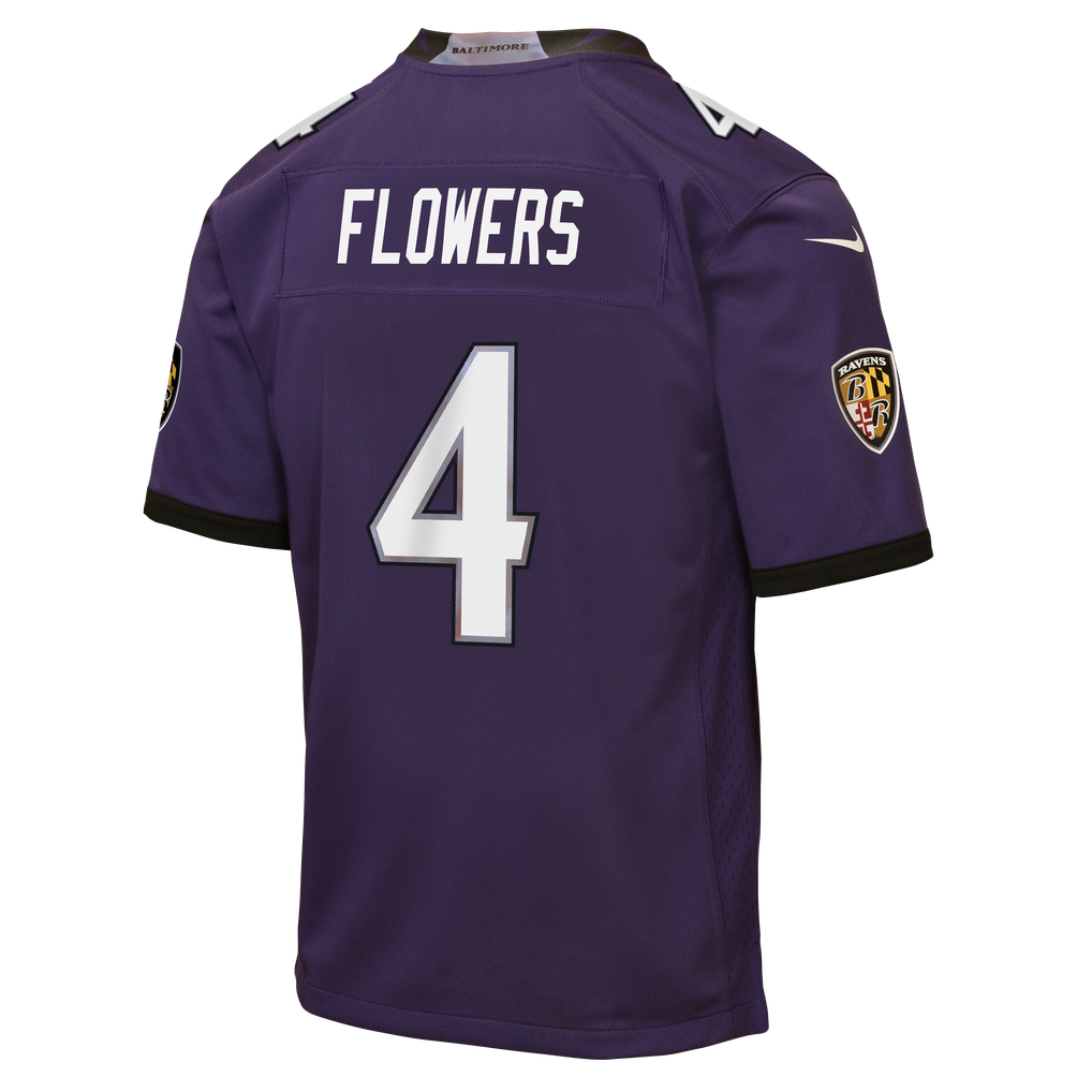 Youth Baltimore Ravens Zay Flowers Purple Game Jersey