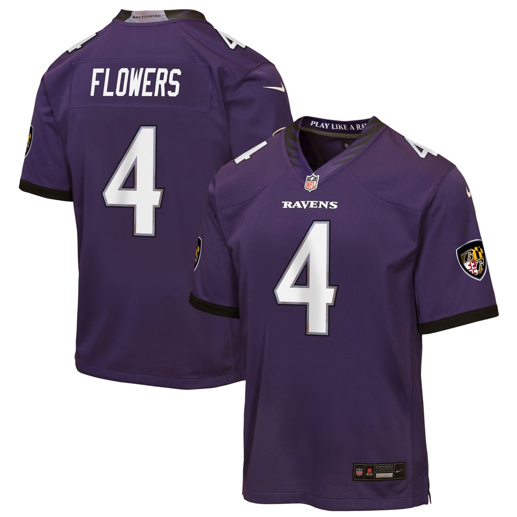 Youth Baltimore Ravens Zay Flowers Purple Game Jersey