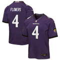 Youth Baltimore Ravens Zay Flowers Purple Game Jersey